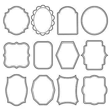 Blank frame and label mega set Vintage Retro Vector illustration	 Illustrazione stock
