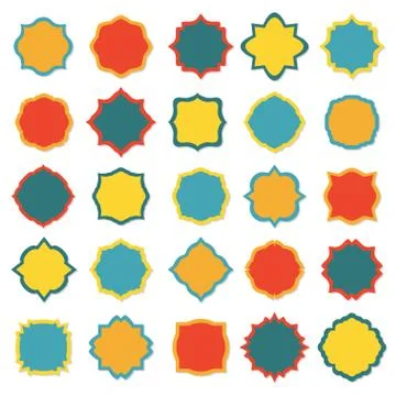 Blank frame and label set isolated on white background.  Stock Illustration