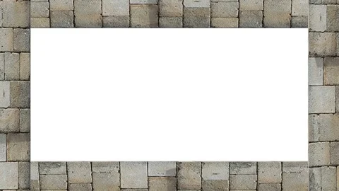 Blank frame with animated stone patterned borders Stock Footage 316072177