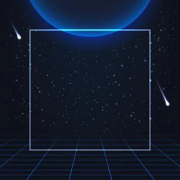 Blank frame for any text on outer space background Stock Illustration