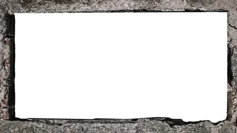 Blank frame with broken stone borders looped animation Stock Footage 326821069