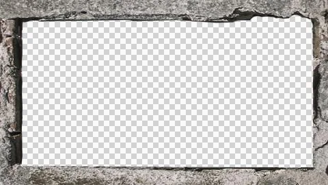 Blank frame with broken stone material borders Fotos de archivo