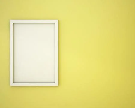 Blank frame on custard yellow  wall Stock Illustration