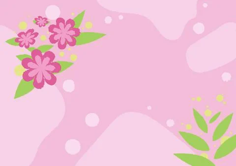 Blank Frame Decorated With Abstract Modernized Forms Flowers And Foliage. Empty Stock-Illustration