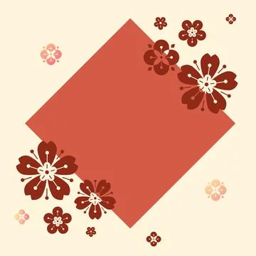Blank Frame Decorated With Abstract Modernized Forms Flowers And Foliage. Empty Stock-Illustration