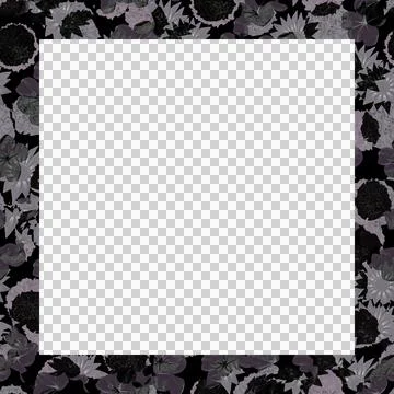 Blank frame with floral collage pattern borders Stock Illustration