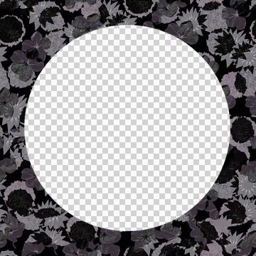 Blank frame with floral collage pattern round borders Illustrazione stock