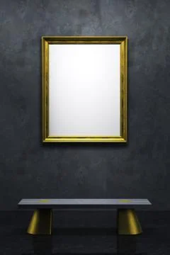 Blank frame in the gallery Stock Illustration