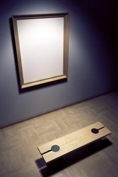 Blank frame in the gallery Stock Illustration