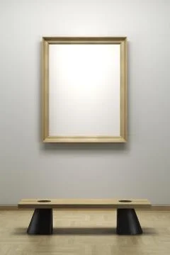 Blank frame in the gallery Stock Illustration
