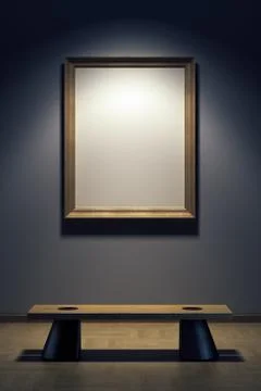 Blank frame in the gallery Stock Illustration