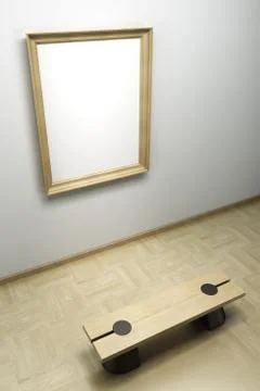 Blank frame in the gallery Stock Illustration