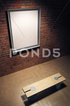 Blank frame in the gallery 库存插图