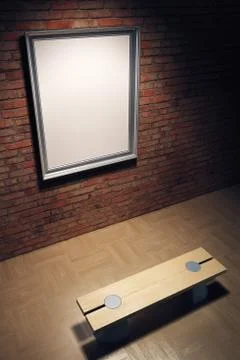 Blank frame in the gallery Stock Illustration