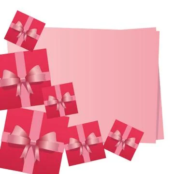 Blank frame with gift boxes Stock Illustration