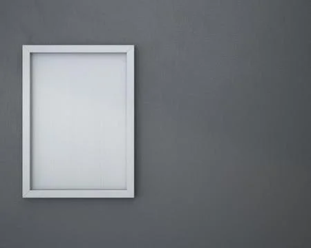 Blank frame on gray wall. Stock Illustration