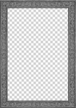 Blank frame with grey ornate patterned borders Stock Photos