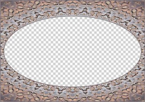 Blank frame with iron decorated patterned edges 스톡 사진