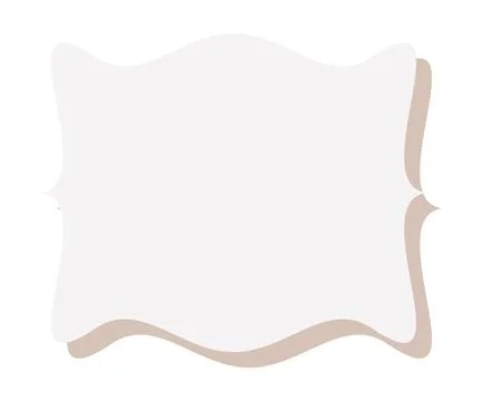 Blank frame. Label or emblem template, curly form elegant frame with flat shadow Stock Illustration