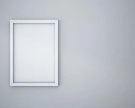 Blank frame on light gray wall. Stock Illustration