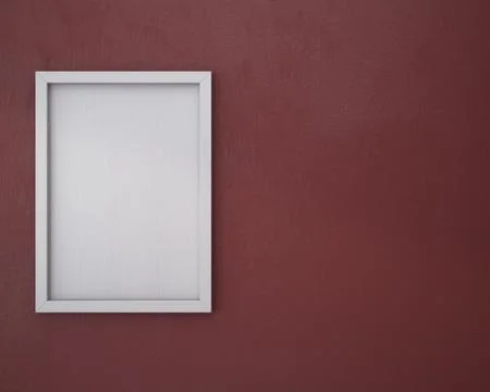 Blank frame on marsala wall. Stock Illustration