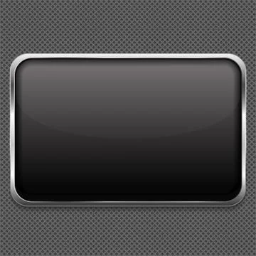 Blank frame on metal background Stock Illustration