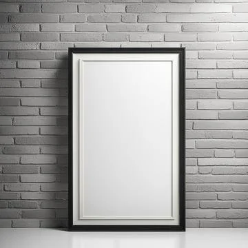 Blank frame, Mock up poster frames on brick wall of room or living room, in.. Stock Photos