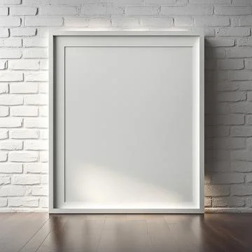 Blank frame, Mock up poster frames on brick wall of room or living room, in.. Stock Photos