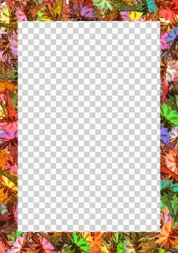 Blank frame with multicolored botanic motif borders Stock Photos