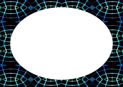 Blank Frame With Neon Lines Rounded Edges White frame background with deco... Stock Photos