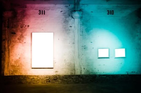 Blank frame on old wall Stock Photos