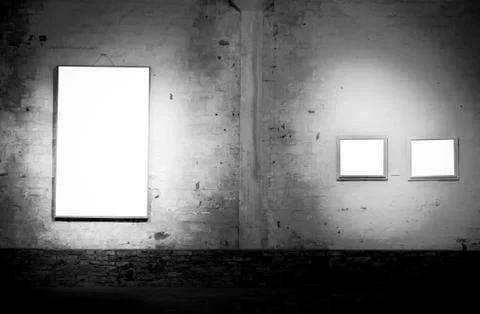 Blank frame on old wall Foto stock