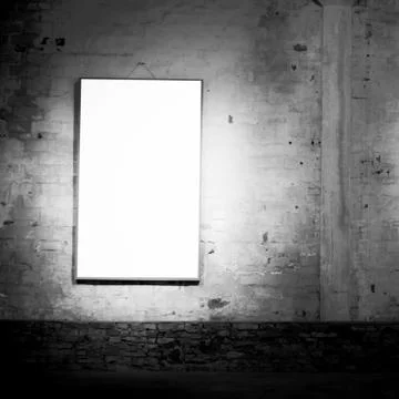 Blank frame on old wall Foto stock