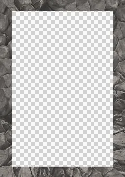 Blank frame with plam tree trunk borders Stock Photos