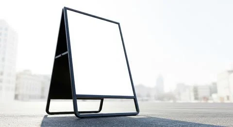 Blank a-frame signboard ready for custom messages and advertising placed ou.. Stock Illustration