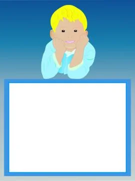 Blank Frame With Smiling Boy. Stock Illustration