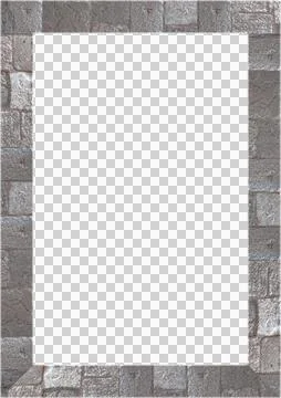Blank frame with stone material wall borders Stockfoto's