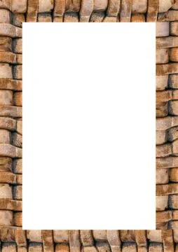 Blank Frame with Stone Patterned Borders Illustrazione stock