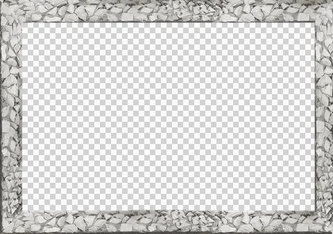 Blank frame with stone pieces patterned borders 스톡 사진