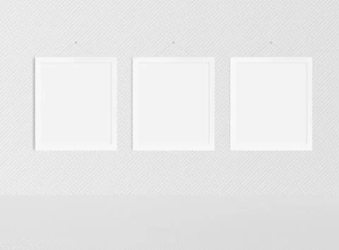Blank frame on a white wall Stock Photos