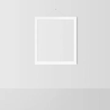 Blank frame on a white wall Stock Photos
