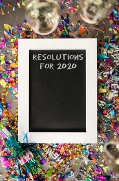Blank Framed Message Area With New Year's Eve Party Stock Photos