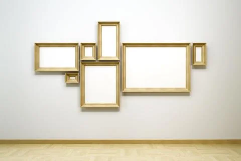 Blank frames in the gallery Stock Illustration