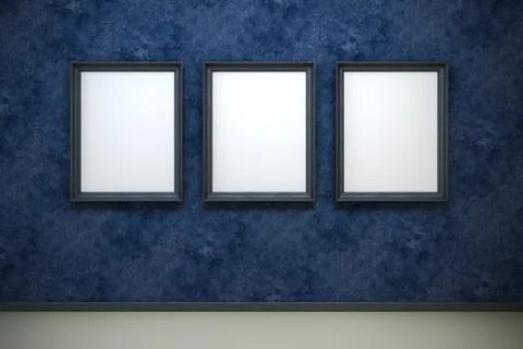 Blank frames in the gallery Stock Illustration