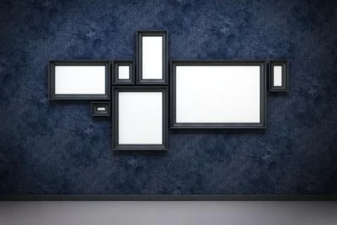 Blank frames in the gallery Stock Illustration