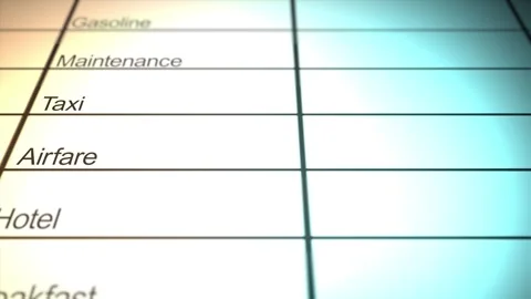 A Blank Generic Expense Report for Corporation Vidéo 344313296