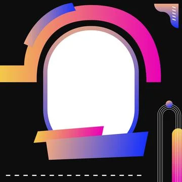 Blank geometric twibbon template design Stock Illustration
