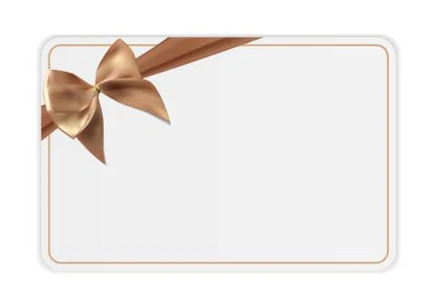 Blank Gift Card Template with Bow and Ribbon. Illustration for Your Business 스톡 일러스트