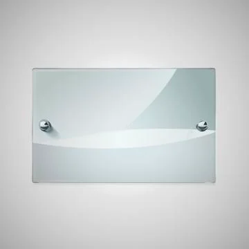 Blank glass framework with metal rivets Stock Illustration
