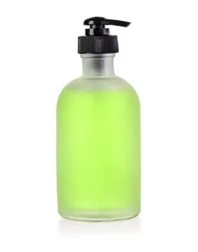 Blank  glass pump bottle Stock Photos